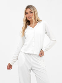 Soft Waffle Cardigan - Off White