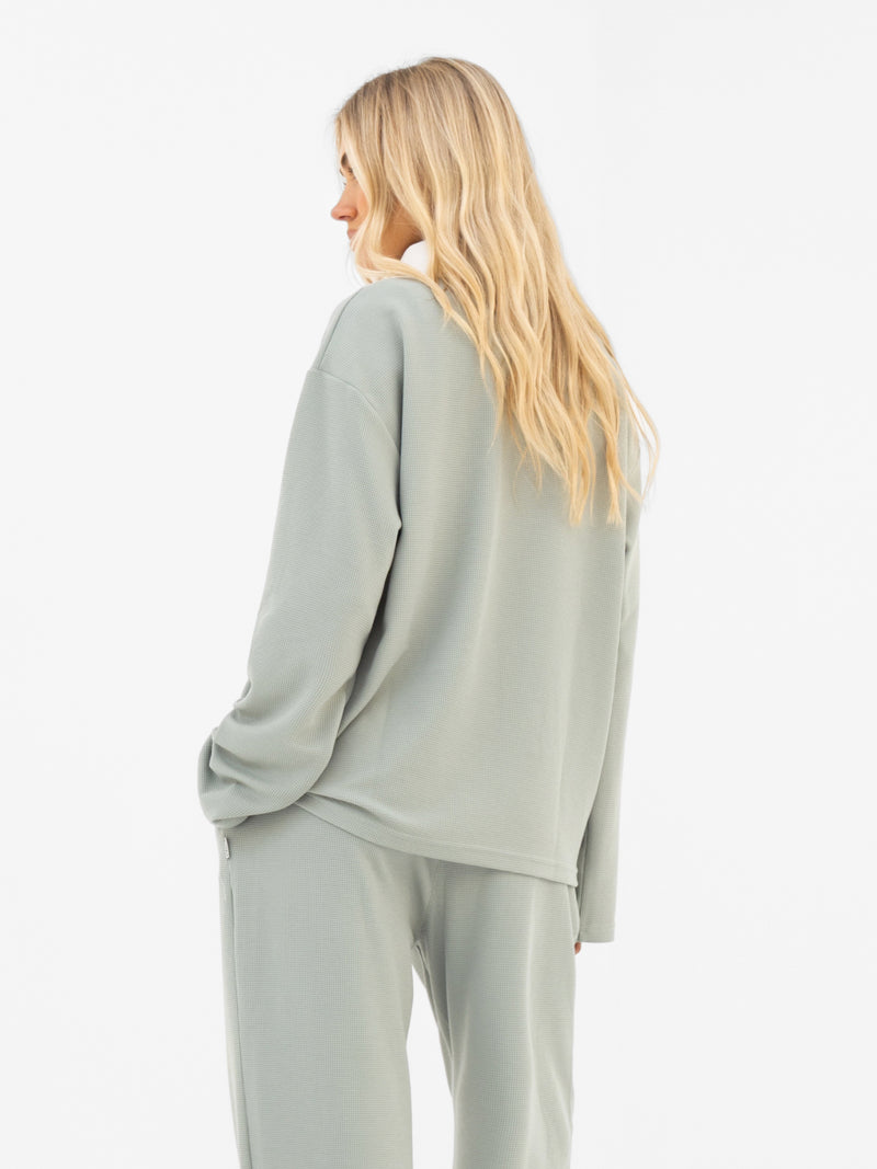 Soft Waffle Rugby Shirt - Salbeigrün