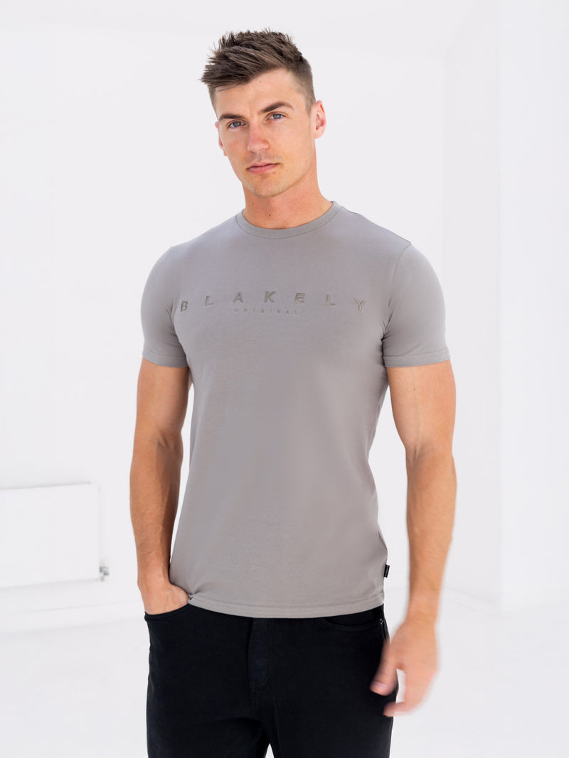 Tonal Huxon T-Shirt - Neutral Grey