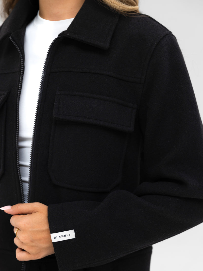 Ellie Zip Up Jacket - Schwarz