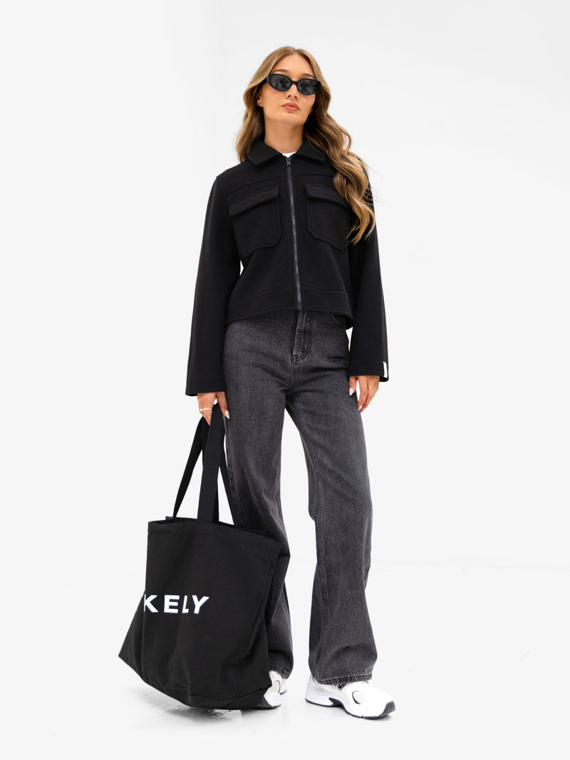 Ellie Zip Up Jacket - Schwarz