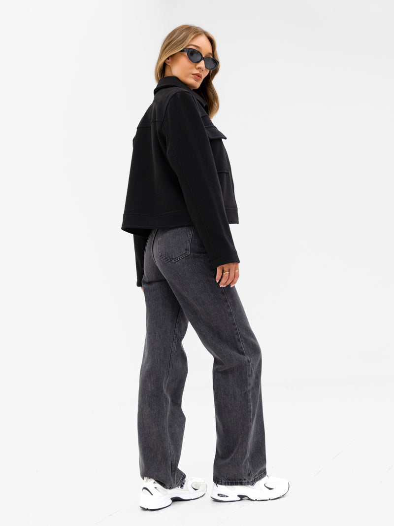 Ellie Zip Up Jacket - Schwarz