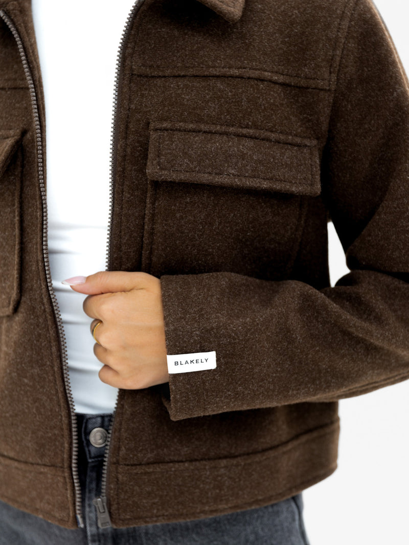Ellie Zip Up Jacket - Braun