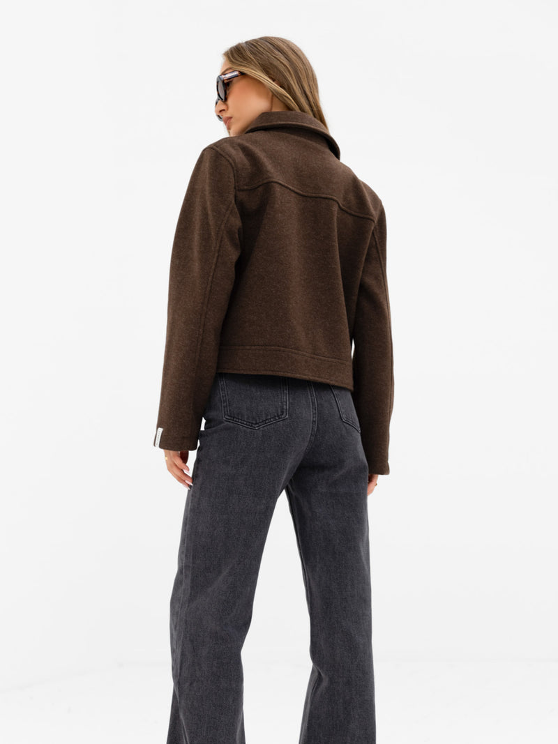 Ellie Zip Up Jacket - Braun