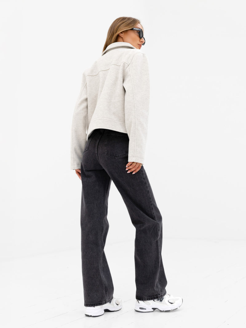 Ellie Zip Up Jacket - Stein