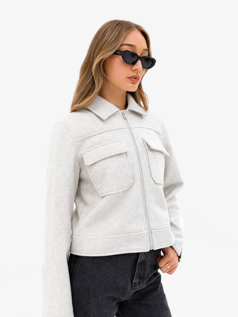 Ellie Zip Up Jacket - Stein