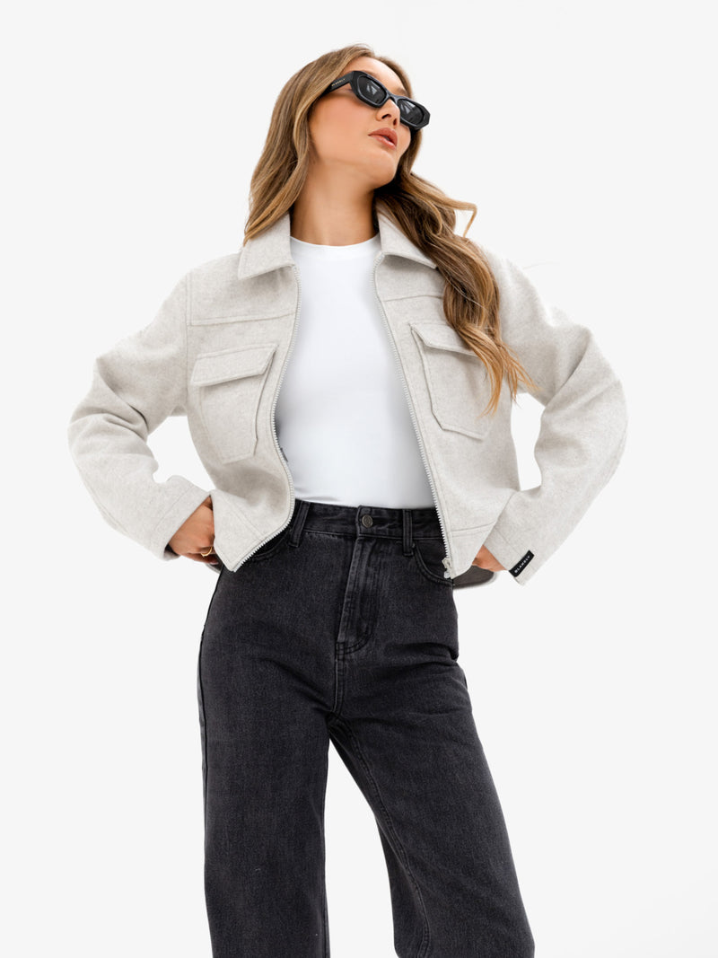 Ellie Zip Up Jacket - Stein