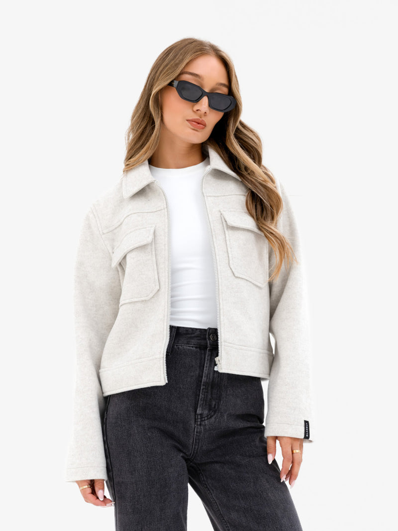 Ellie Zip Up Jacket - Stein