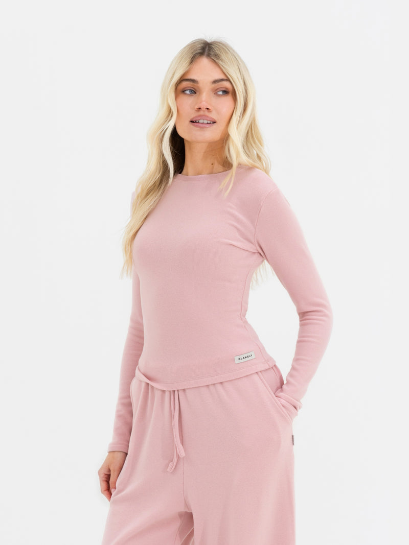 Ebony Long Sleeve Top - Zachte roos