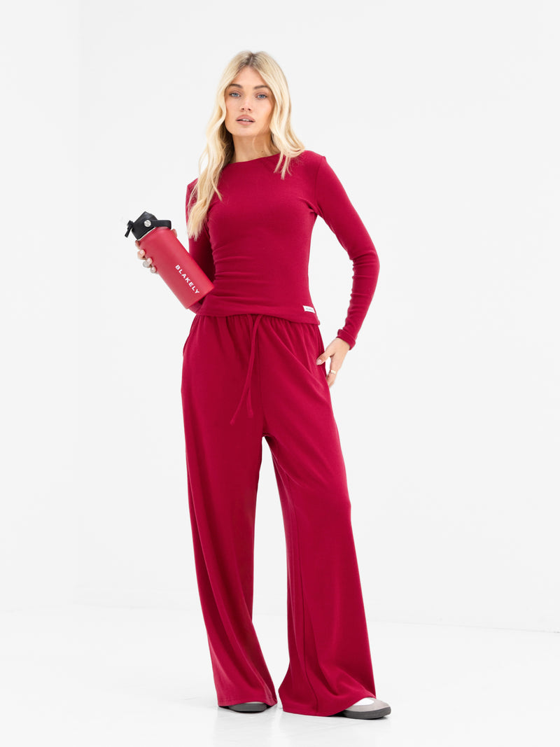 Ebony Long Sleeve Top - Tiefrot