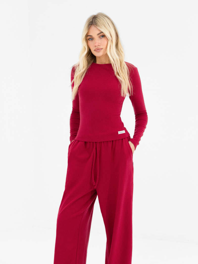 Ebony Long Sleeve Top - Tiefrot