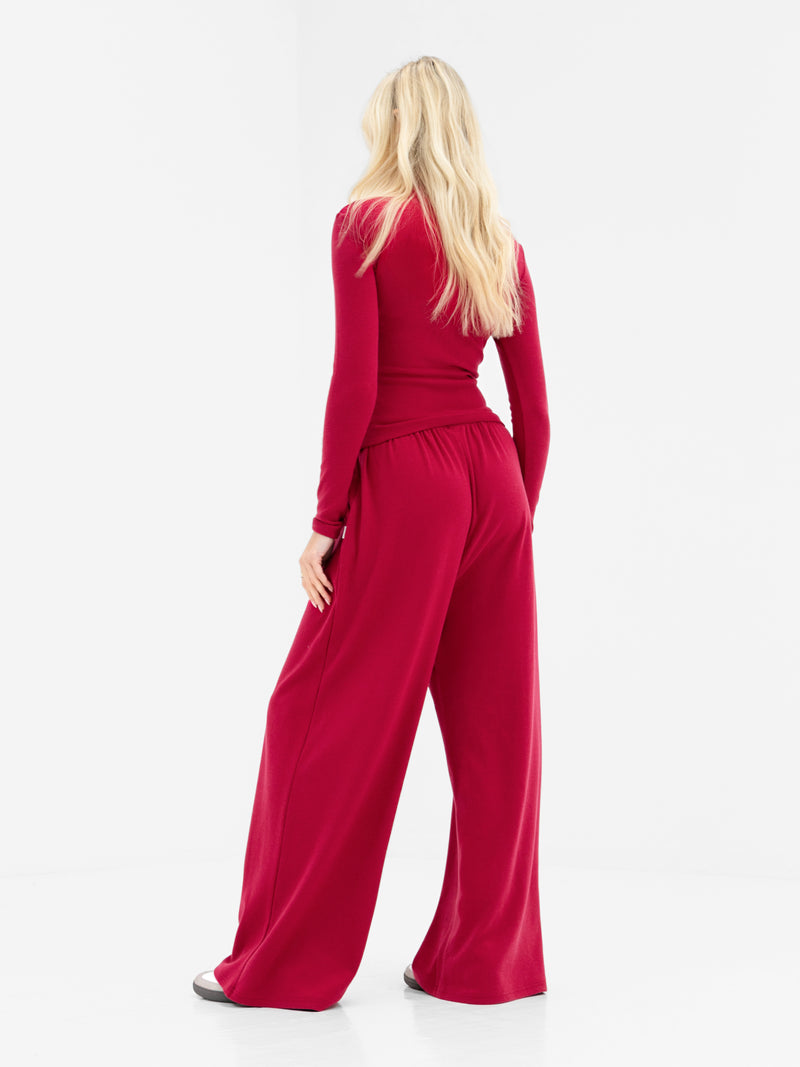 Ebony Long Sleeve Top - Tiefrot