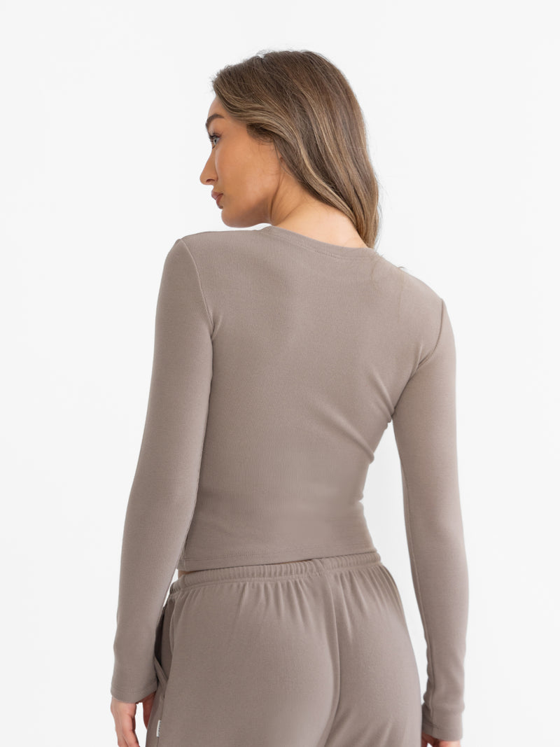 Ebony Long Sleeve Top - Neutrales Taupe