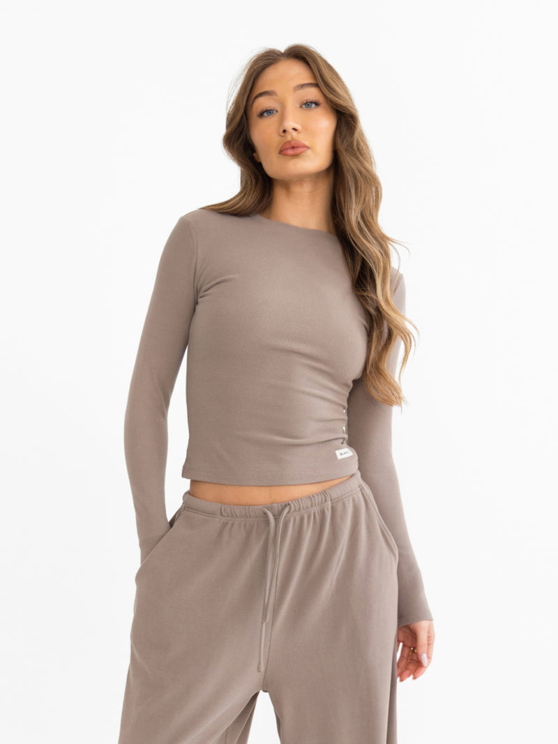 Ebony Long Sleeve Top - Neutrales Taupe
