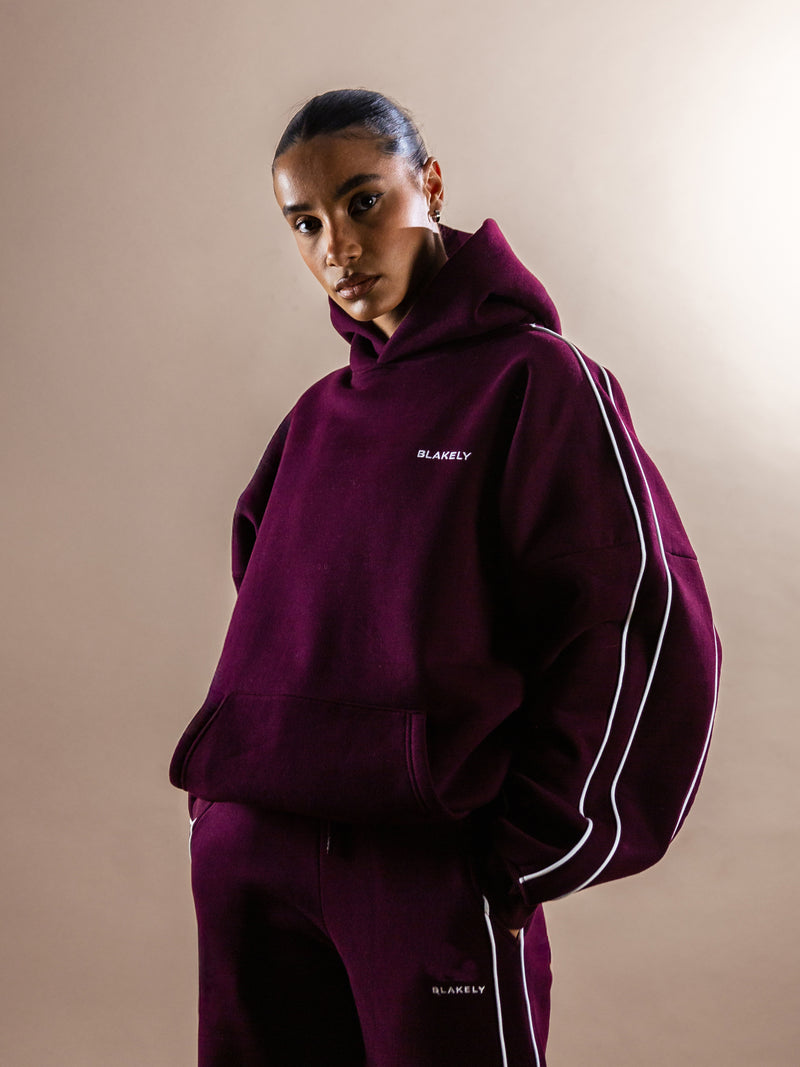 Apex Pro Oversized Hoodie - Dunkles Burgunderrot