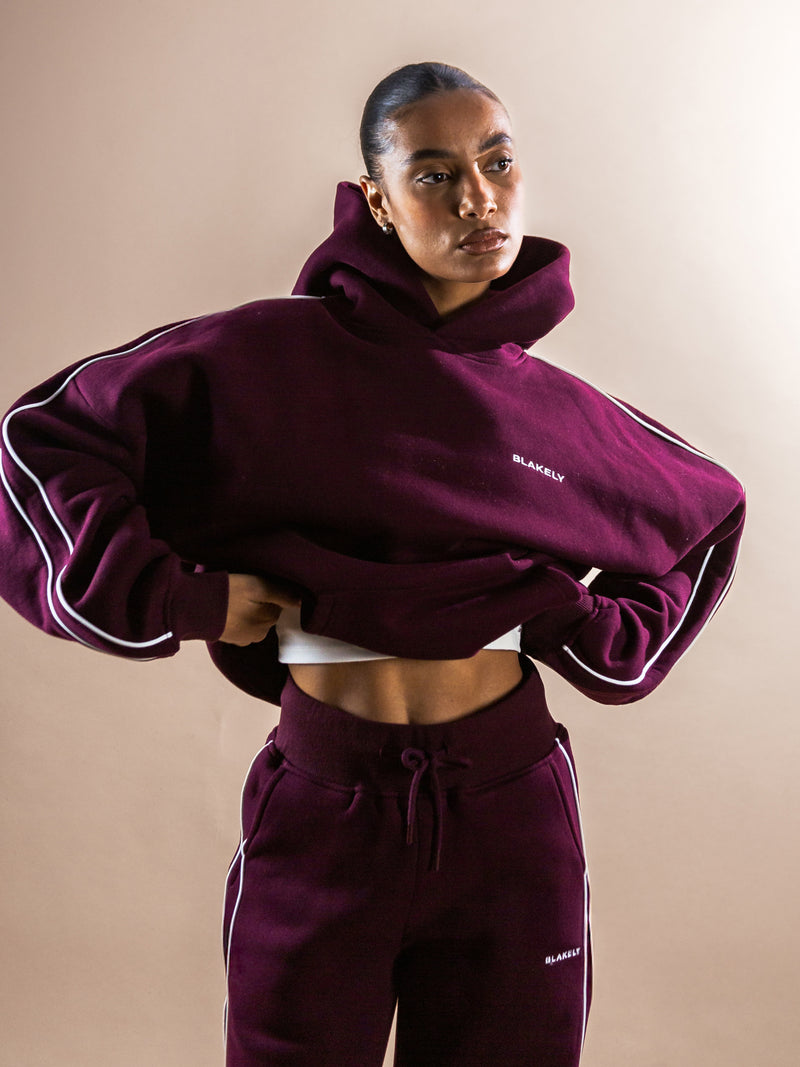 Apex Pro Oversized Hoodie - Dunkles Burgunderrot