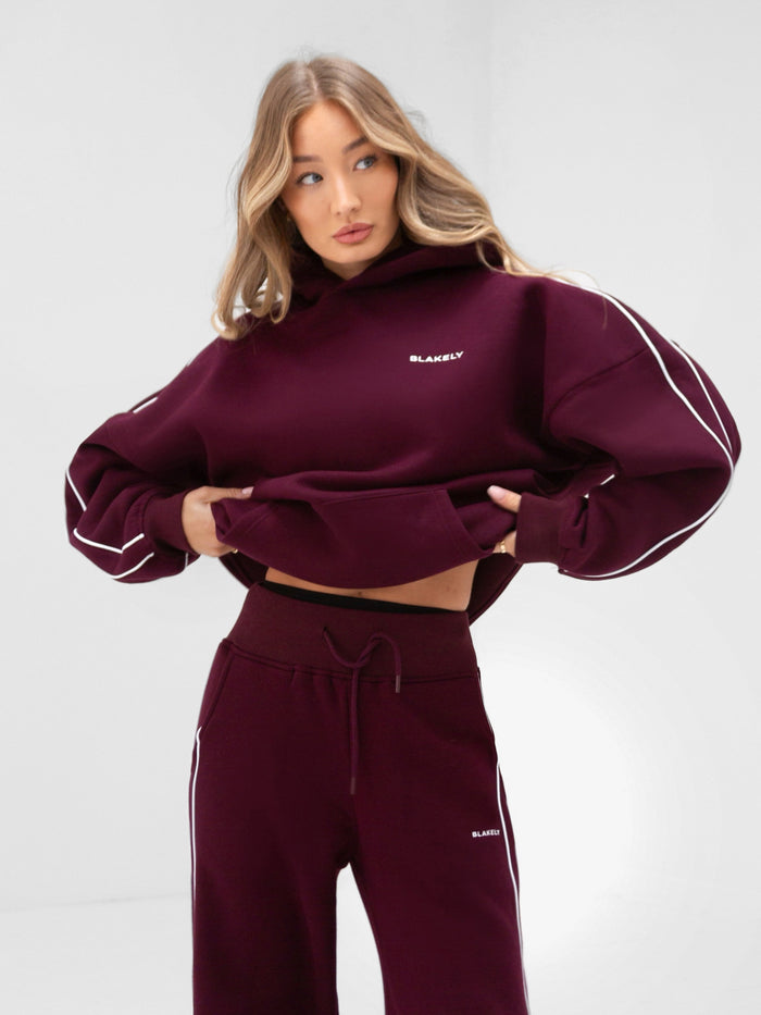 Apex Pro Oversized Hoodie - Dunkles Burgunderrot