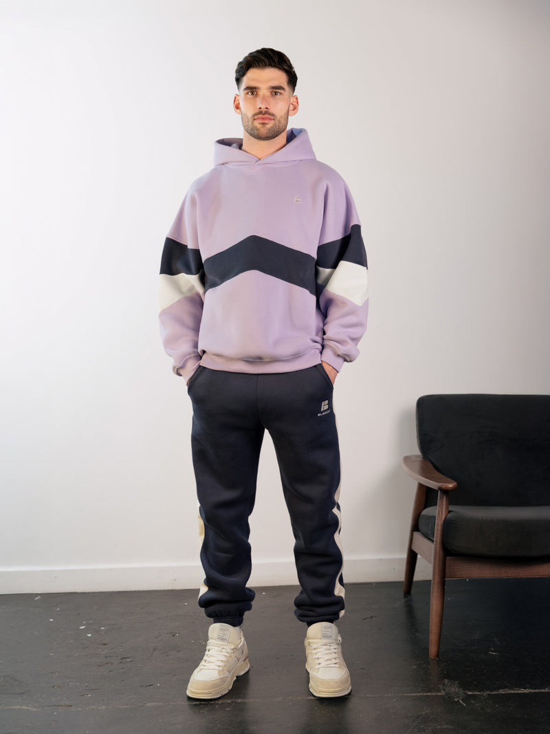 Panel Relaxed Hoodie - Violet