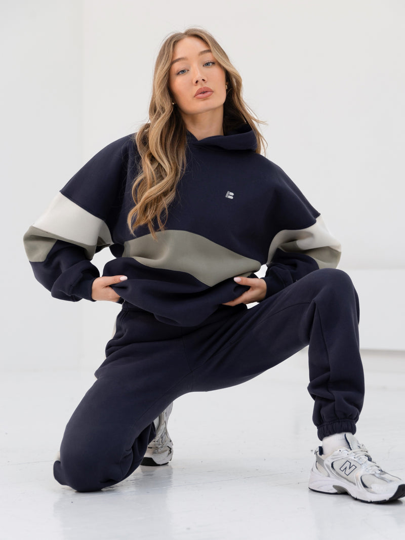 Panel Hoodie & Sweatpants Set - True Navy