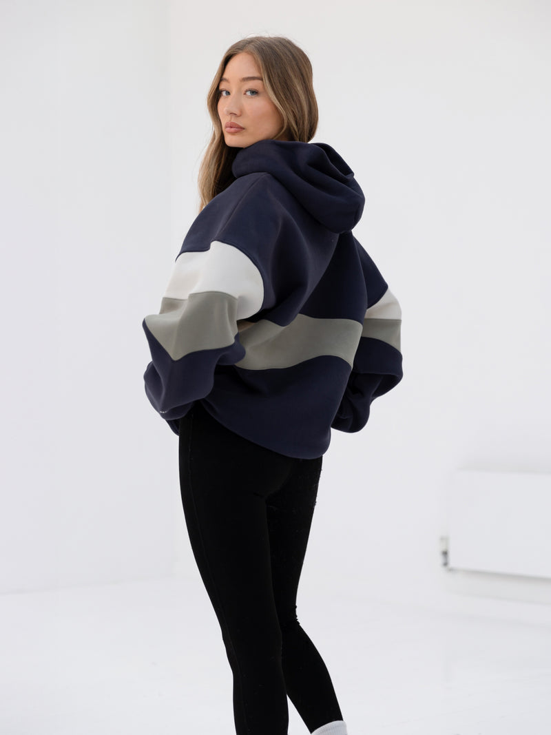 Panel Oversized Hoodie - True Navy