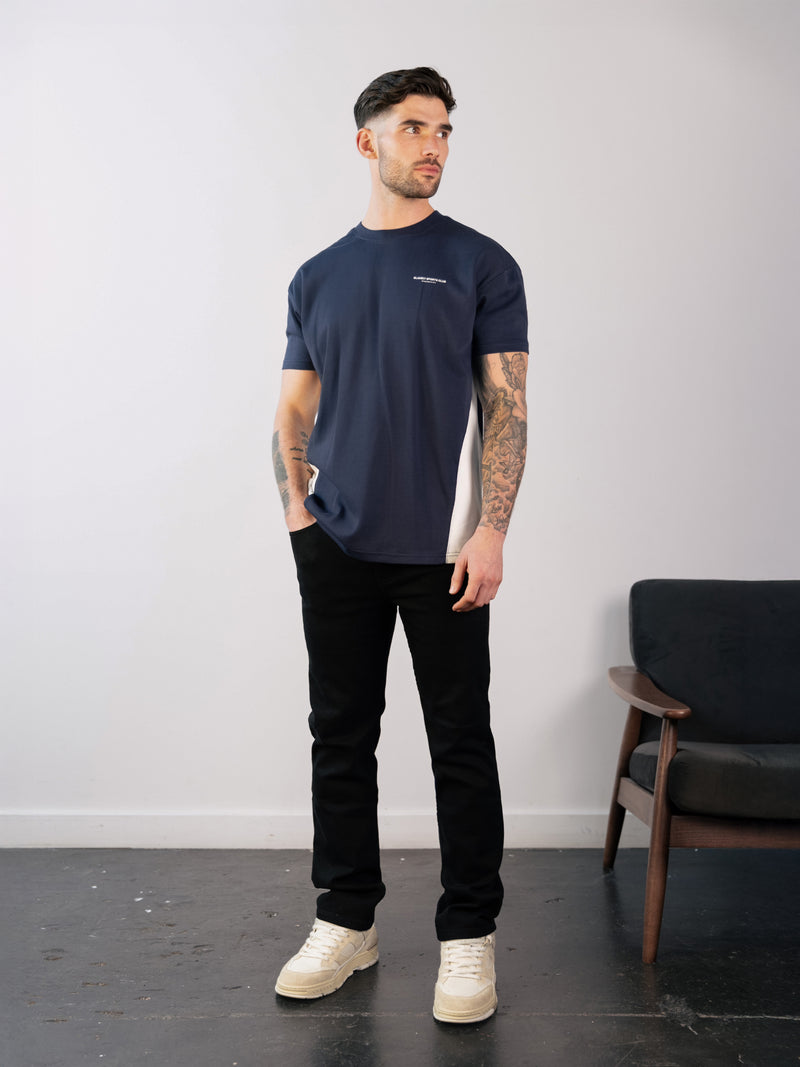 Panel Relaxed T-Shirt - True Navy