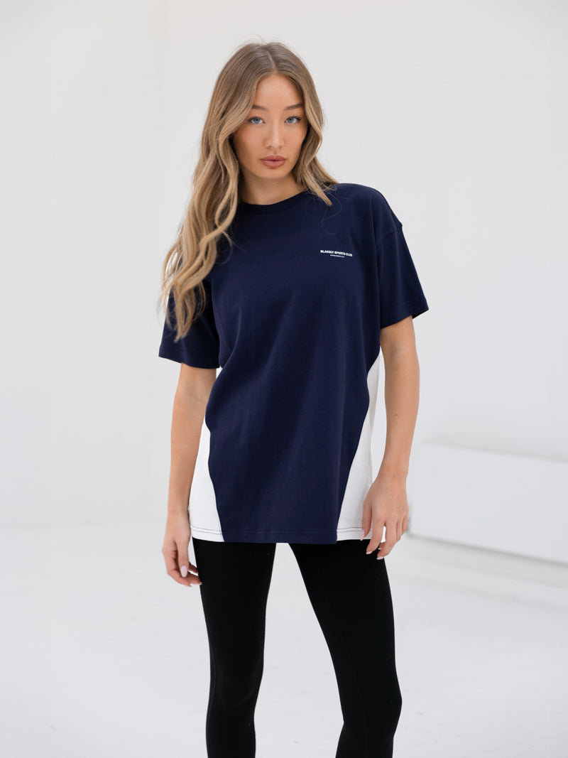 Panel Oversized T-Shirt - True Navy