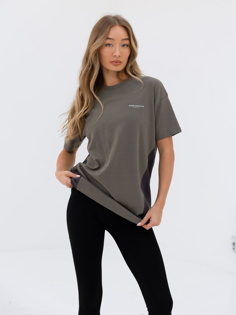 Panel Oversized T-Shirt - Safari Green