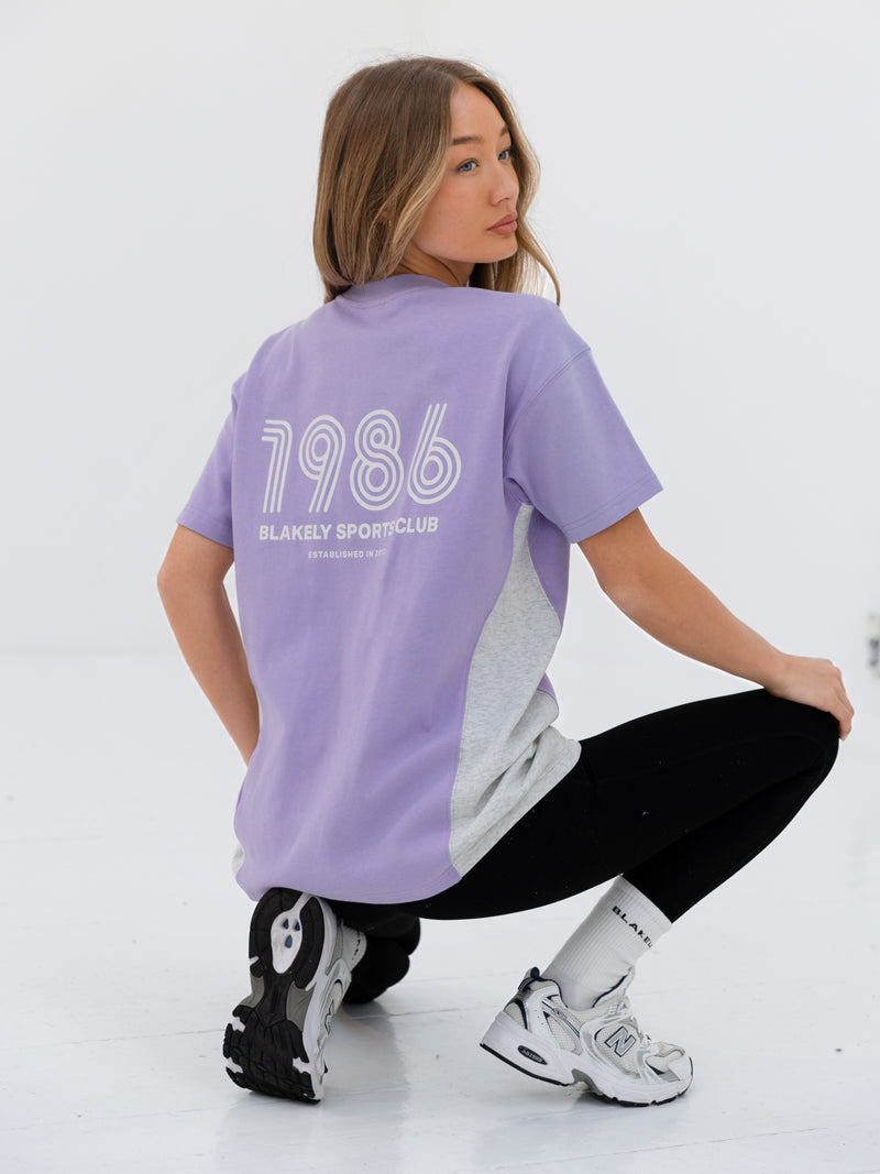 Panel Oversized T-Shirt - Violet