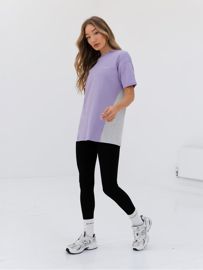 Panel Oversized T-Shirt - Violet