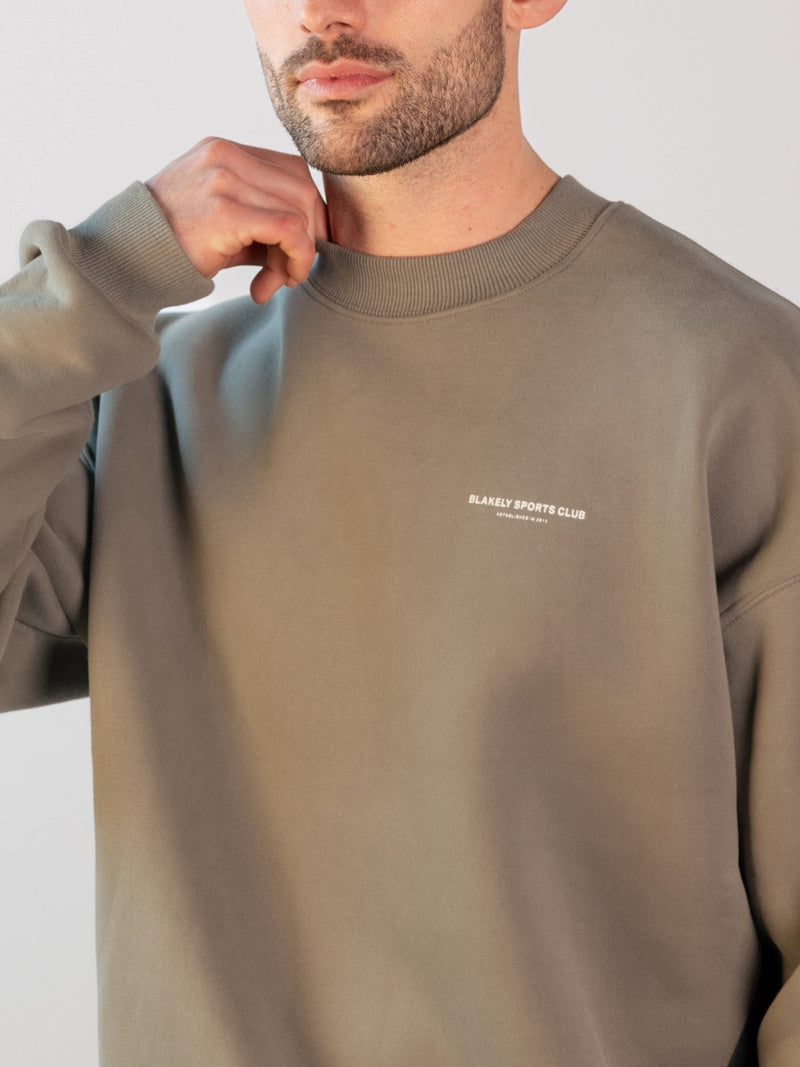 Panel Relaxed Jumper - Safari Green