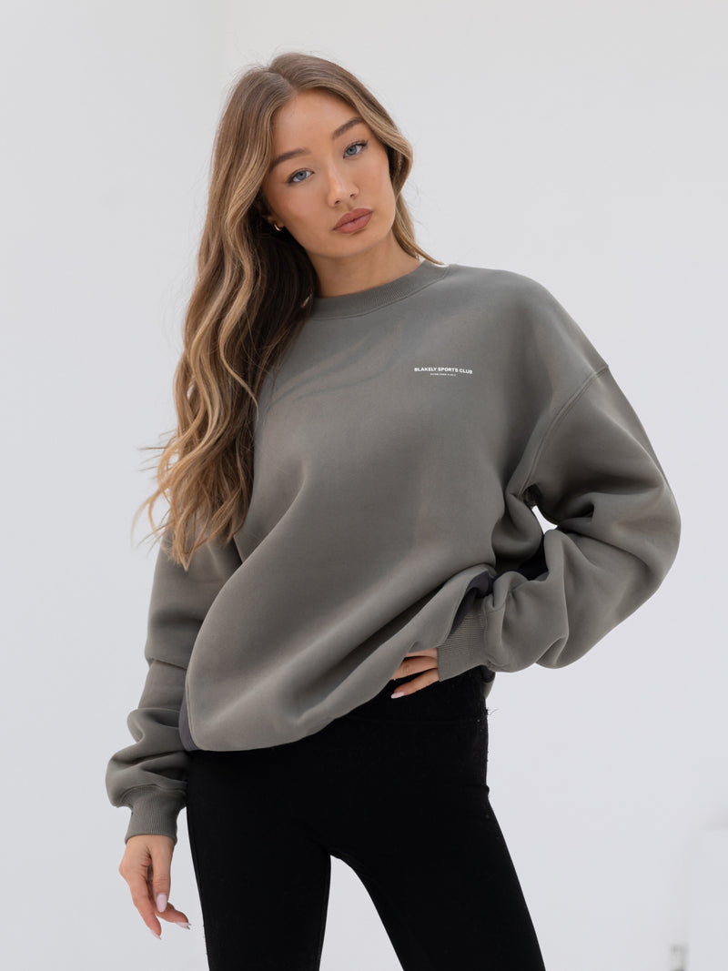 Panel Oversized Jumper - Safari Green