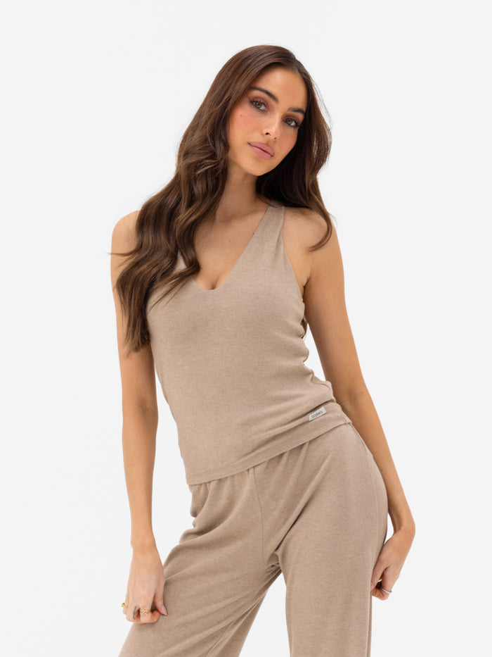 Nellie Vest Top - Mergelbeige