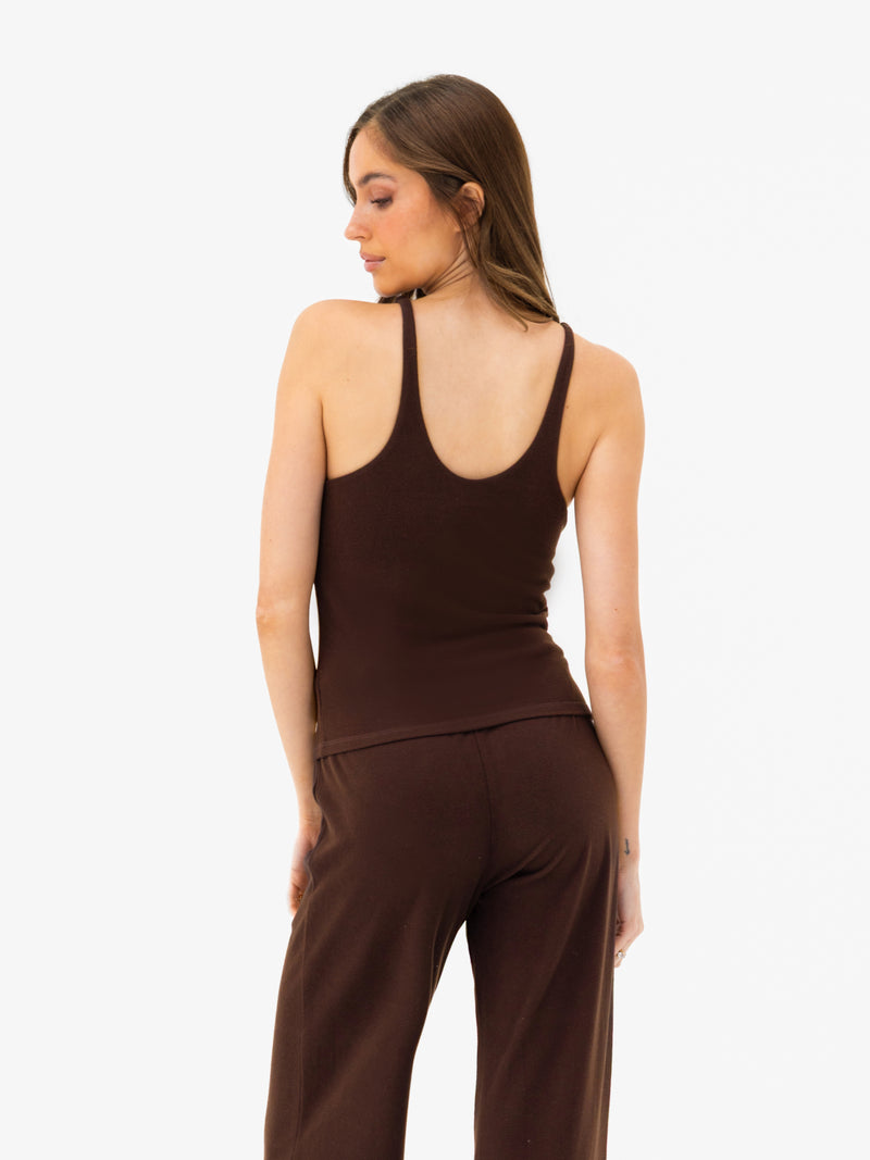 Nellie Vest Top - Dunkelbraun