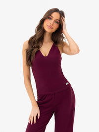 Nellie Vest Top - Rich Burgundy