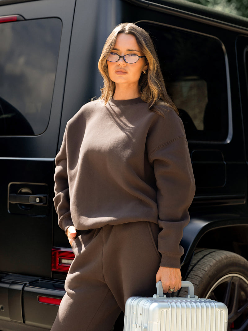 Blakely Basic Oversized Jumper - Cocoa Brown
