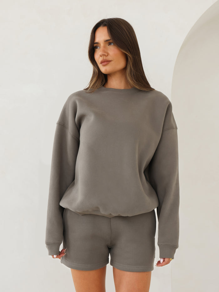 Blakely Basic Oversized Jumper - Safarigrün