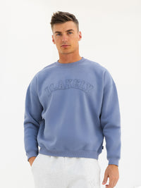 Tonal Varsity Relaxed Jumper - Granite Blue