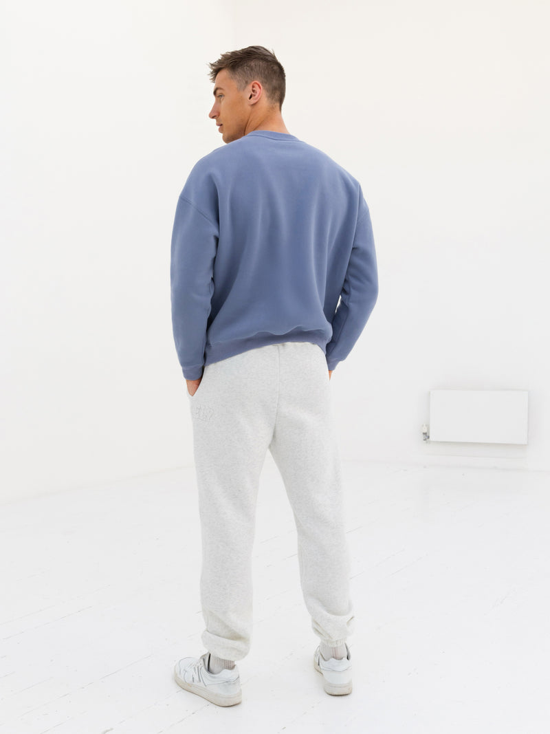 Tonal Varsity Relaxed Jumper - Granite Blue