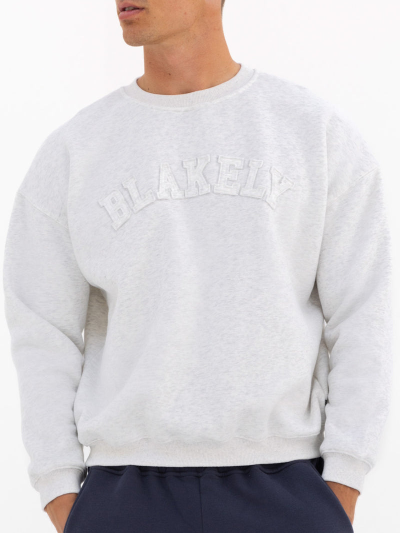 Tonal Varsity Relaxed Jumper - Marl White