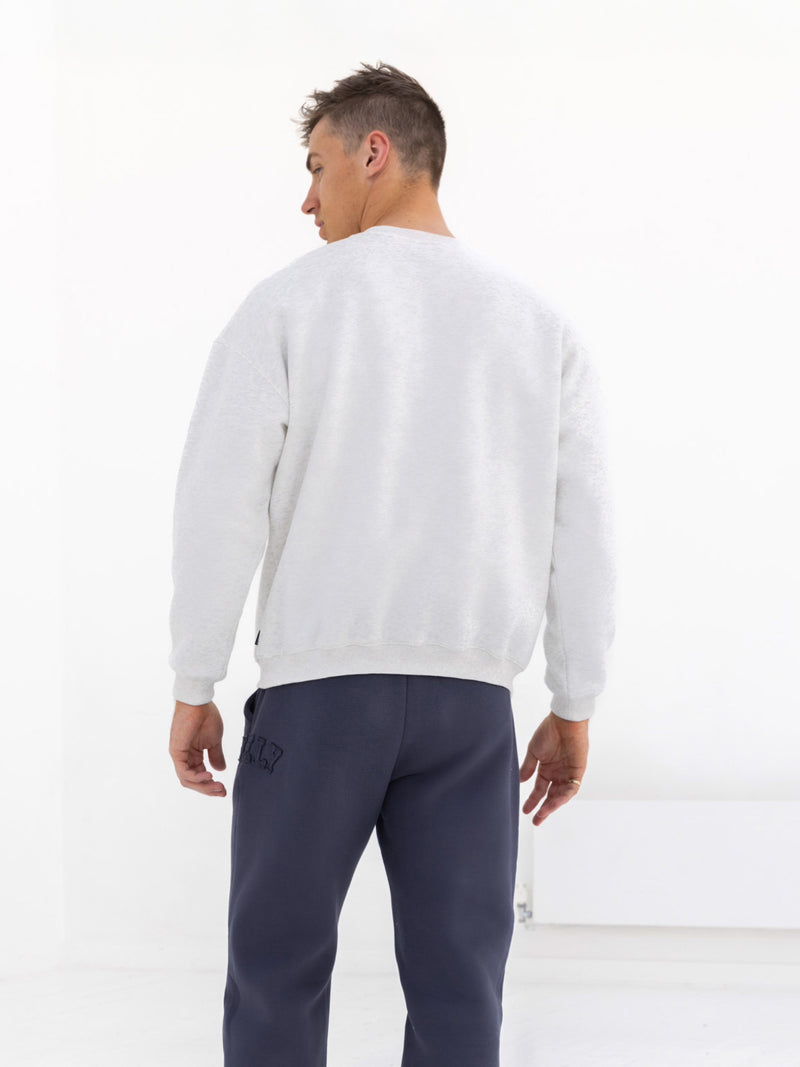 Tonal Varsity Relaxed Jumper - Marl White