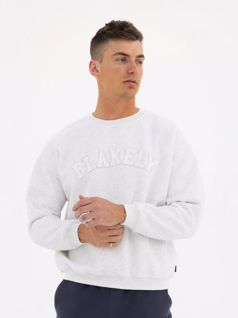 Tonal Varsity Relaxed Jumper - Marl White