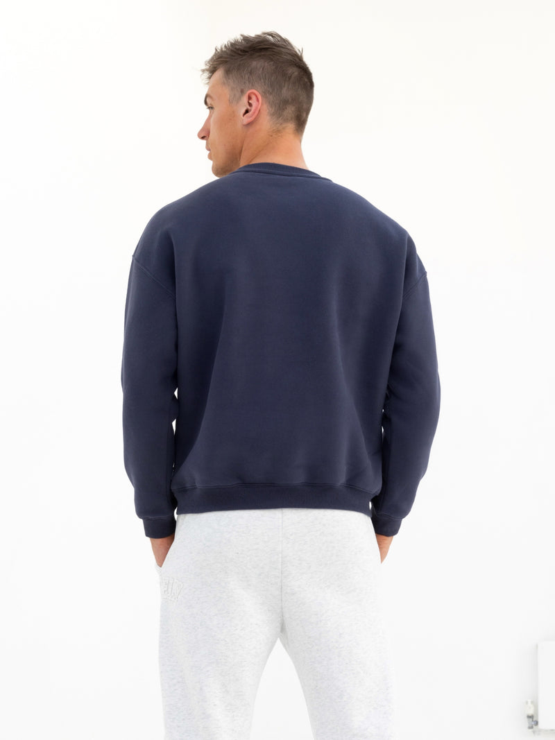 Tonal Varsity Relaxed Jumper - True Navy