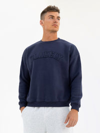 Tonal Varsity Relaxed Jumper - True Navy