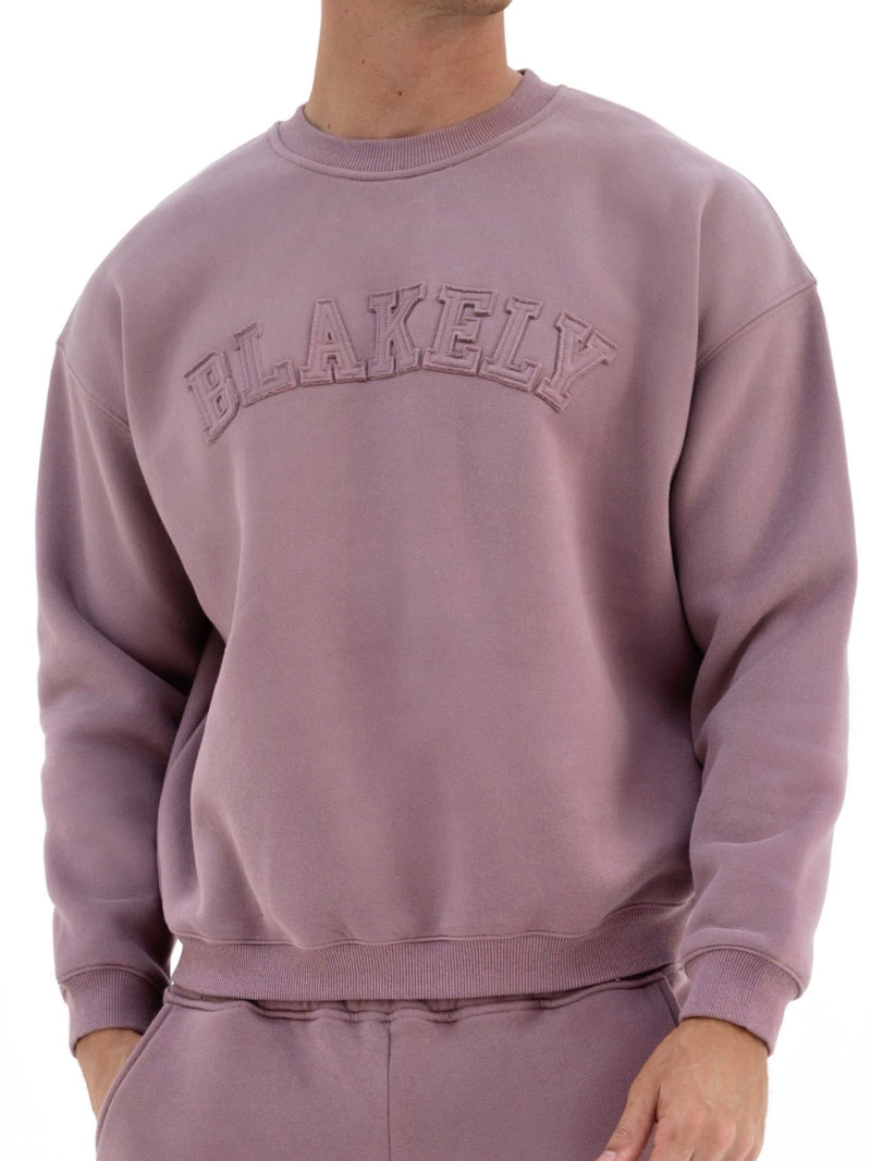 Tonal Varsity Relaxed Jumper - Soft Mauve