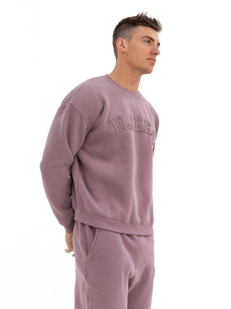 Tonal Varsity Relaxed Jumper - Soft Mauve