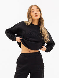 Tonal Varsity Oversized Jumper - Black