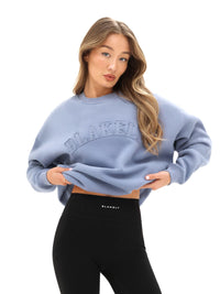 Tonal Varsity Oversized Jumper - Granite Blue