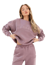 Tonal Varsity Oversized Jumper - Soft Mauve
