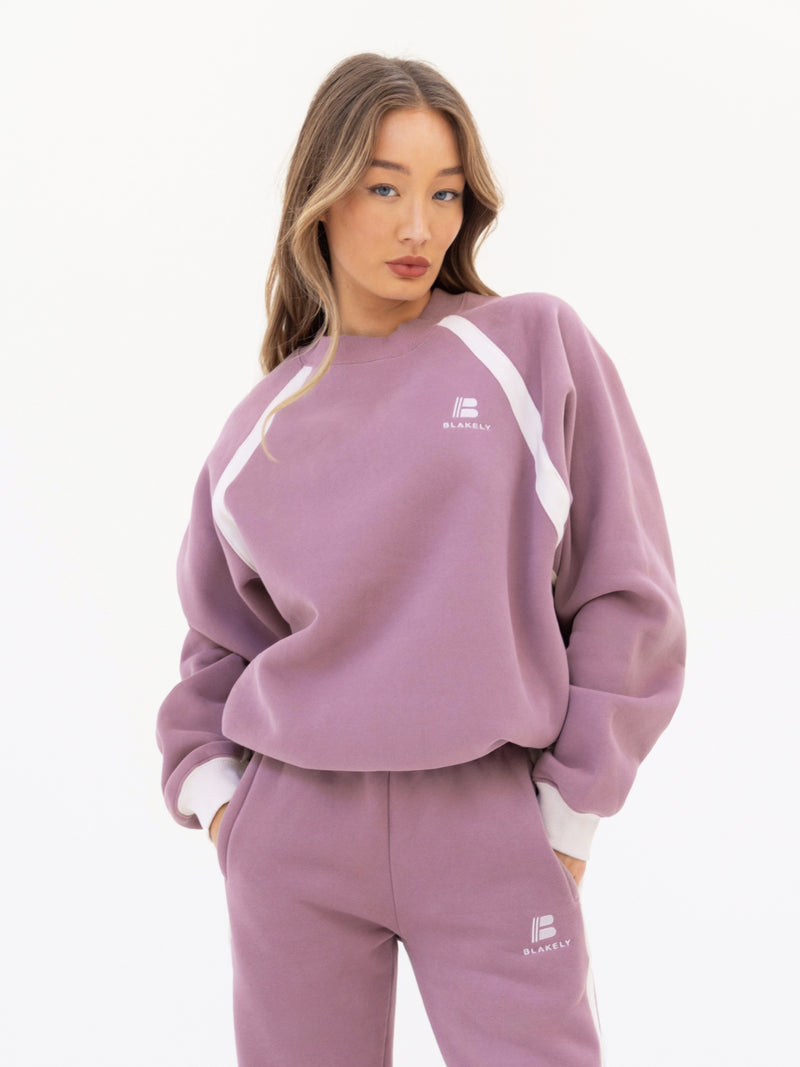 Classic Panel Jumper & Sweatpants Set - Dusty Pink