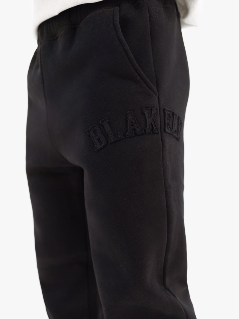 Tonal Varsity Relaxed Sweatpants - Black